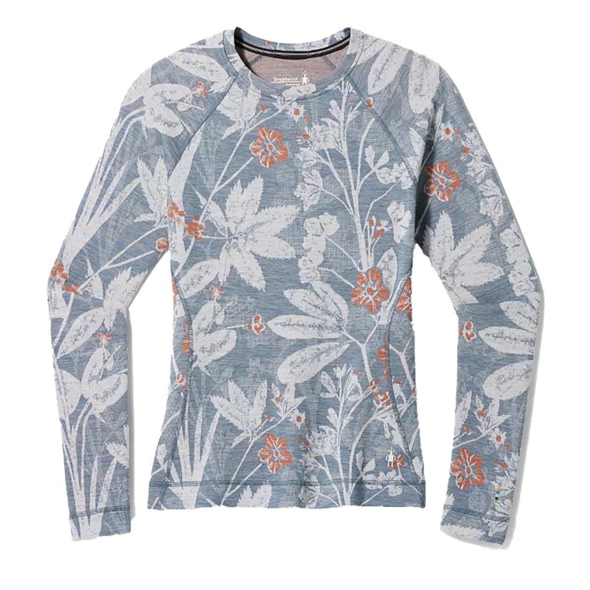Smartwool Classic Thermal Merino Base Layer Crew Top Women's in Winter Sky Floral